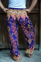 Load image into Gallery viewer, Purple and Orange Peacock Pants - coastland chic | Make Your Day More Comfortable