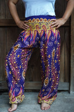 Load image into Gallery viewer, Purple and Orange Peacock Pants - coastland chic | Make Your Day More Comfortable