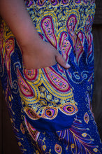 Load image into Gallery viewer, Blue and Orange Peacock Pants - coastland chic | Make Your Day More Comfortable