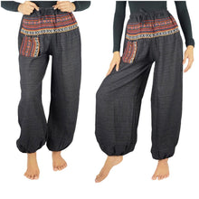 Load image into Gallery viewer, Black Cotton Tribal Pants - coastland chic | Make Your Day More Comfortable