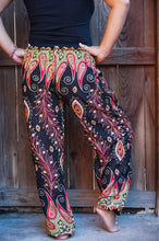 Load image into Gallery viewer, Black and Orange Peacock Pants - coastland chic | Make Your Day More Comfortable