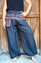 Load image into Gallery viewer, Black Cotton Tribal Pants - coastland chic | Make Your Day More Comfortable