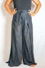 Load image into Gallery viewer, Solid Black Palazzo Wrap Pants - coastland chic | Make Your Day More Comfortable