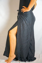 Load image into Gallery viewer, Solid Black Palazzo Wrap Pants - coastland chic | Make Your Day More Comfortable