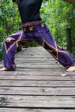 Load image into Gallery viewer, Purple and Gold Elephant Pants - coastland chic | Make Your Day More Comfortable