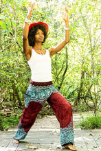 Load image into Gallery viewer, Burgundy and Teal Mandala Pants - coastland chic | Make Your Day More Comfortable