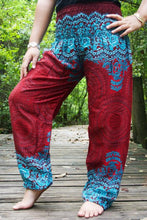 Load image into Gallery viewer, Burgundy and Teal Mandala Pants - coastland chic | Make Your Day More Comfortable