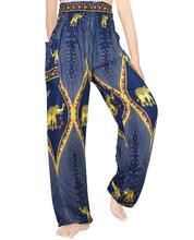 Load image into Gallery viewer, Blue and Gold Elephant Pants - coastland chic | Make Your Day More Comfortable