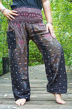 Load image into Gallery viewer, Brown and Pink Peacock Pants - coastland chic | Make Your Day More Comfortable