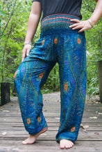 Load image into Gallery viewer, Blue and Green Peacock Pants - coastland chic | Make Your Day More Comfortable