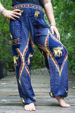 Load image into Gallery viewer, Blue and Gold Elephant Pants - coastland chic | Make Your Day More Comfortable