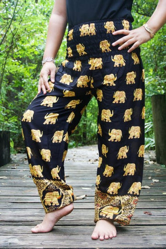 Black and Gold Elephant Pants - coastland chic | Make Your Day More Comfortable