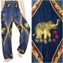 Load image into Gallery viewer, Blue and Gold Elephant Pants - coastland chic | Make Your Day More Comfortable