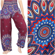Load image into Gallery viewer, Burgundy Mandala Pants - coastland chic | Make Your Day More Comfortable