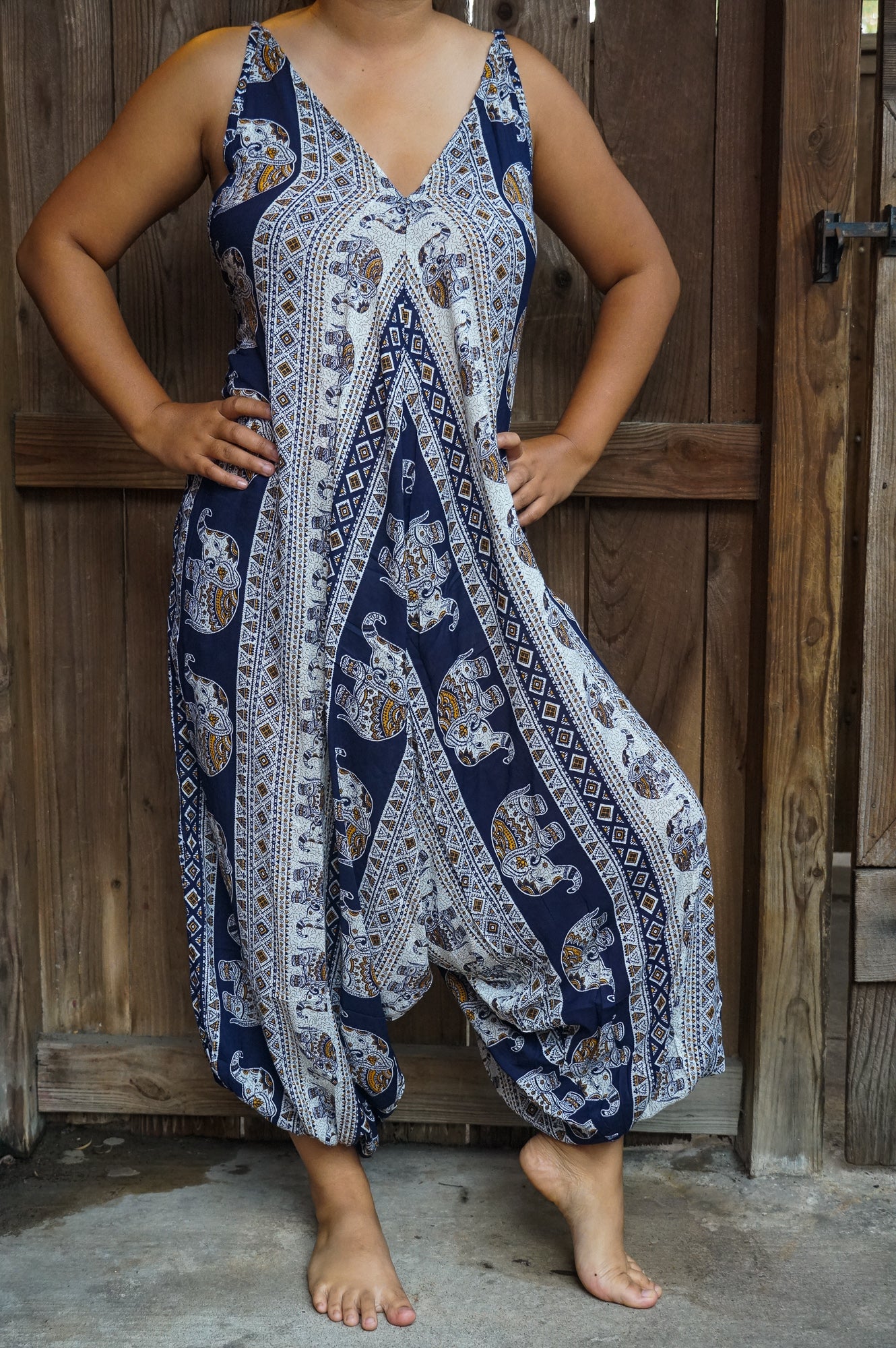 Blue Elephant Romper