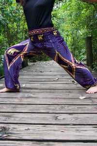 Purple and Gold Elephant Pants - coastland chic | Make Your Day More Comfortable