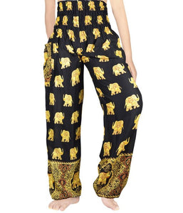 Black and Gold Elephant Pants - coastland chic | Make Your Day More Comfortable