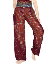 Load image into Gallery viewer, Burgundy Peacock Pants - coastland chic | Make Your Day More Comfortable
