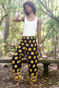 Black and Gold Elephant Pants - coastland chic | Make Your Day More Comfortable