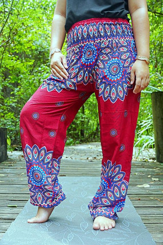 Burgundy Mandala Pants - coastland chic | Make Your Day More Comfortable