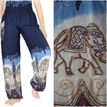 Load image into Gallery viewer, Blue and White Elephant Pants - coastland chic | Make Your Day More Comfortable
