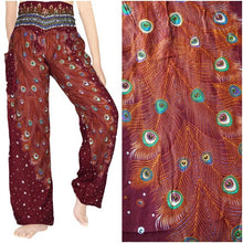Load image into Gallery viewer, Burgundy Peacock Pants - coastland chic | Make Your Day More Comfortable
