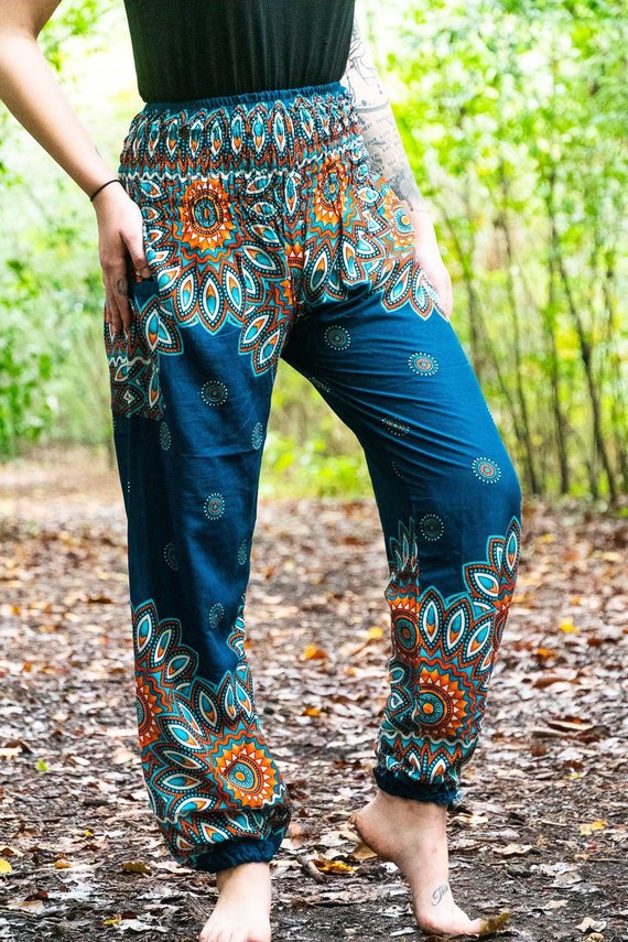 Teal Mandala Pants - coastland chic | Make Your Day More Comfortable