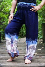 Load image into Gallery viewer, Blue and White Elephant Pants - coastland chic | Make Your Day More Comfortable
