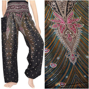 Brown and Pink Peacock Pants - coastland chic | Make Your Day More Comfortable